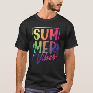 Camiseta Playas De Palmeras Tropicales Retro De Verano