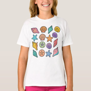 Camiseta Playas Mínimas Costeras Coloridas Pastel