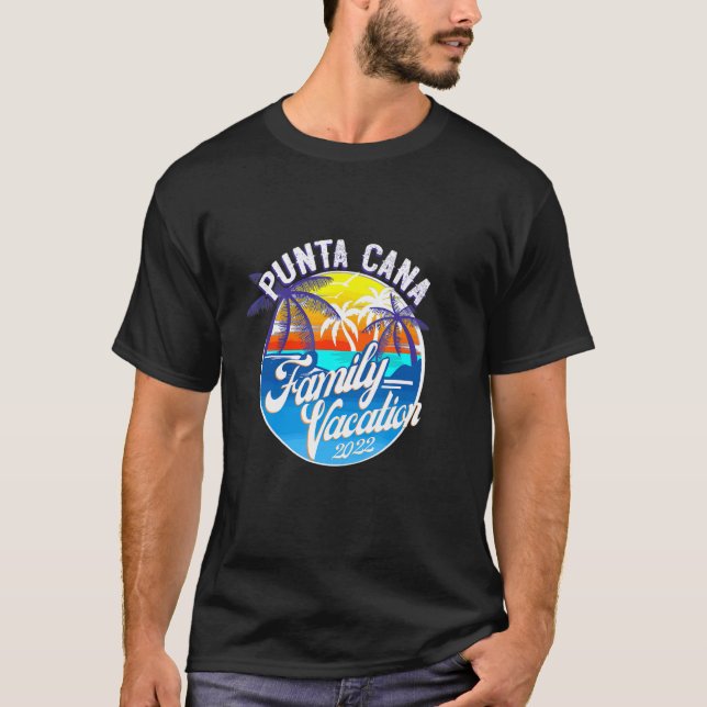 Camiseta Playas Punta Cana Vacaciones Familiares de Palmera (Anverso)