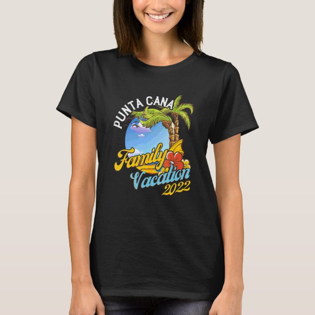 Camiseta Playas Punta Cana Vacaciones Familiares de Palmera (Anverso)