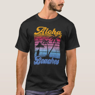 Camiseta Playas Retro Aloha de Verano Vintage Beach Vacatio