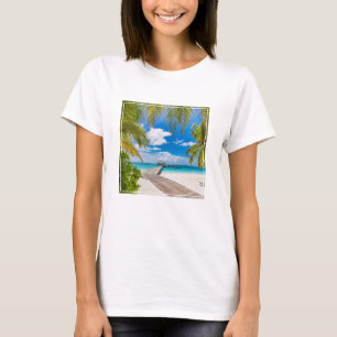 Camiseta Playas tropicales   Muelle de madera de la isla de