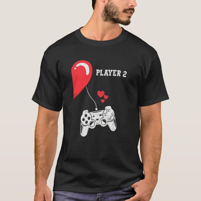Camiseta Player 2 Valentines Day Gaming Matching Couple Gam (Anverso)