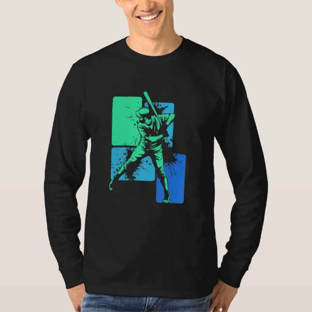 Camiseta Player Baseball Batter Green Blue Catcher Pitcher (Anverso)