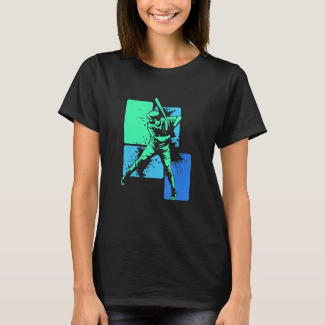 Camiseta Player Baseball Batter Green Blue Catcher Pitcher (Anverso)