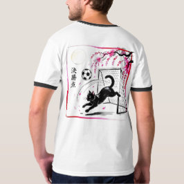 Camiseta Playful Black Cat Soccer for Cat Lovers and Soccer
