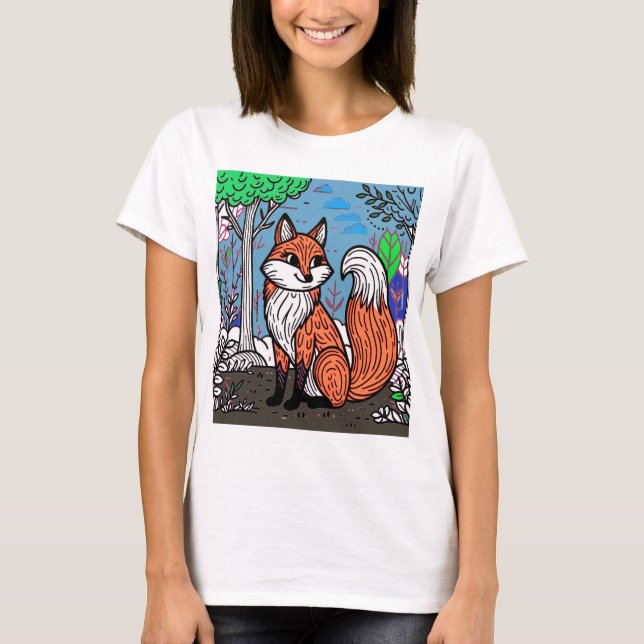 Camiseta "Playful Fox in the Forest" (Anverso)