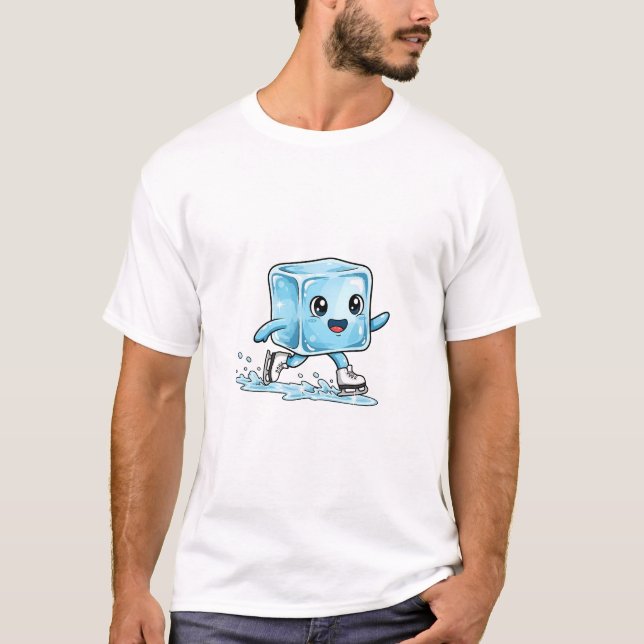 Camiseta Playful Ice Cube Character Skating (Anverso)