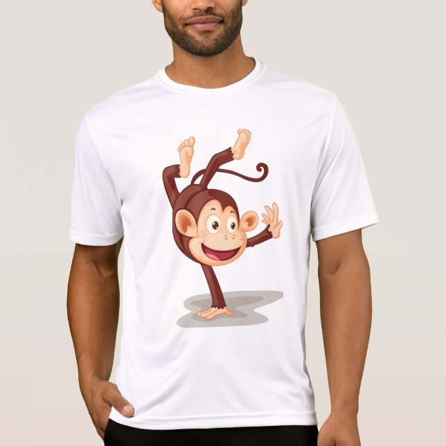 Camiseta Playful Monkey Doing a Handstand Cute Animal (Anverso)