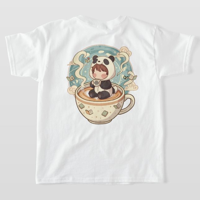 Camiseta Playful Panda Coffee Kids' T-Shirt (Distribución Reverso )