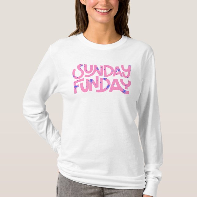 Camiseta Playful Pink Sunday Funday Retro Lettering (Anverso)