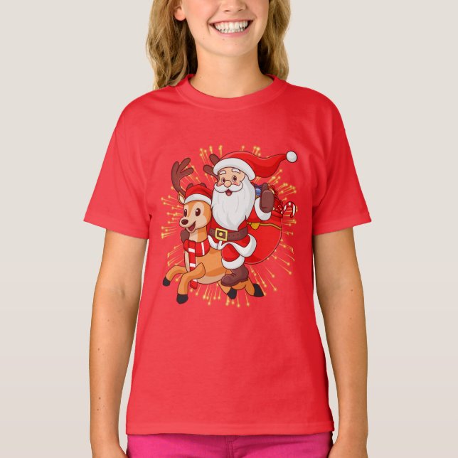 Camiseta **"Playful Santa Claus Design – Fun and Festive Ch (Anverso)