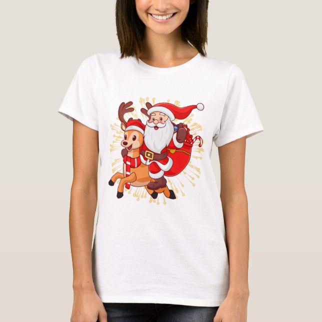 Camiseta **"Playful Santa Claus Design – Fun and Festive Ch (Anverso)