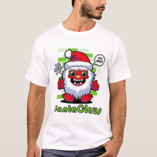 Camiseta Playful Santa Claus Graphic T-Shirt, Holiday Appar