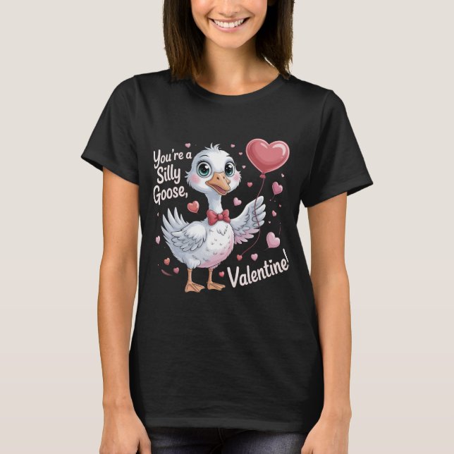 Camiseta Playful Silly Goose Valentine's Day Shirt - Cute H (Anverso)