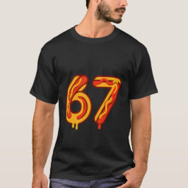 Camiseta Playful Six Seven Number Meme Matching Hot Dog 