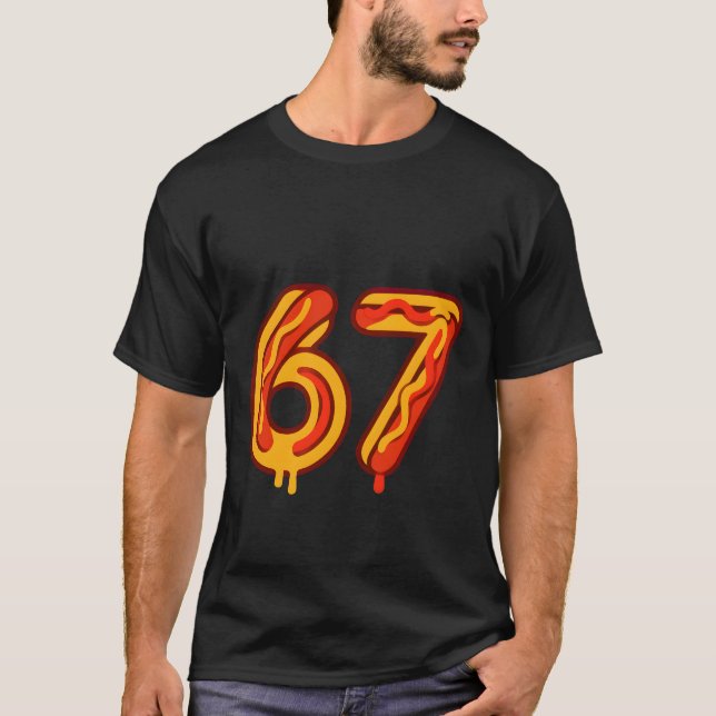 Camiseta Playful Six Seven Number Meme Matching Hot Dog  (Anverso)