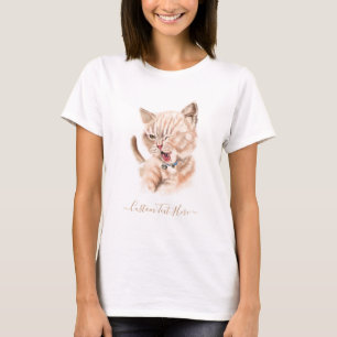 Camiseta Playful T-Shirt Happy Kitten - Custom Text
