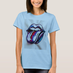 Camiseta Playful Tongue Out Lips Graphic T-Shirt Design