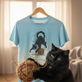 Camiseta Playful Yarn Ball Cat Design – Funny Cute Cat