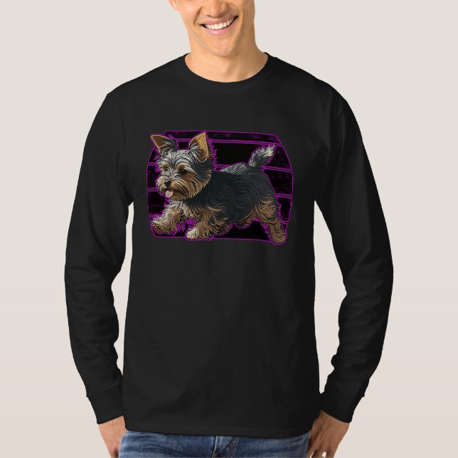 Camiseta Playful Yorkshire Terrier Dog Pop Art Proud Yorkie (Anverso)