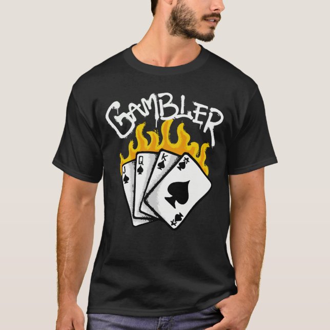 Camiseta Playing Cards in Flames streetwear (Anverso)