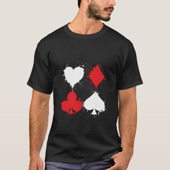 Camiseta Playing Cards Poker He Spade Diamond Club Casino (Anverso)