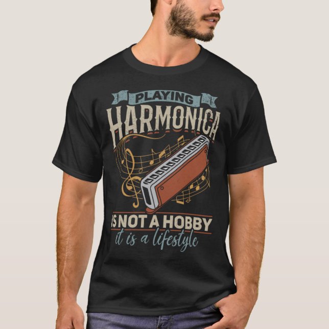 Camiseta Playing Harmonica Player Harmonica (Anverso)