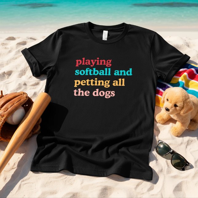 Camiseta Playing Softball and Petting All the Dogs Retro (Subido por el creador)