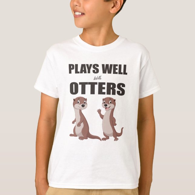 Camiseta Plays Well With Otters (Anverso)