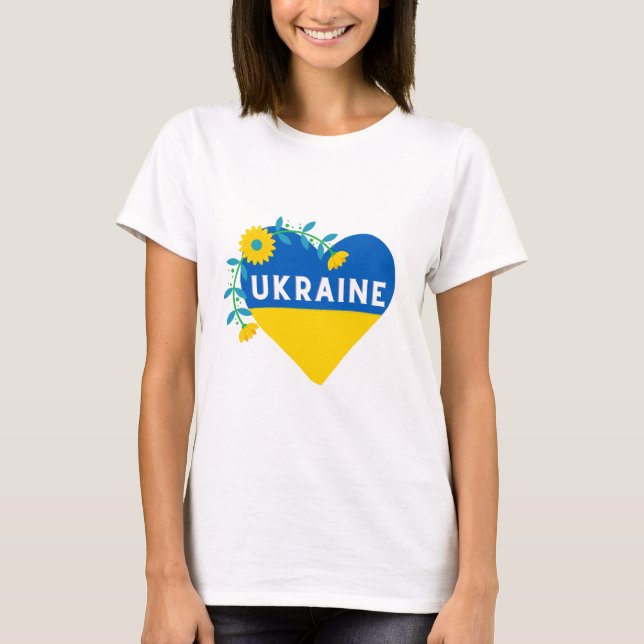 Camiseta Plaza del corazón florida de Ucrania (Anverso)