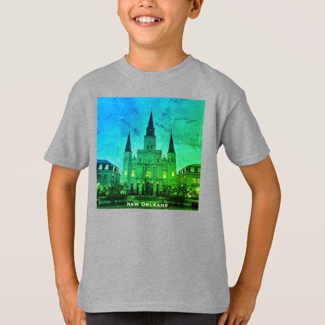 Camiseta Plaza Jackson, Nueva Orleans, Basílica de la Cated (Anverso)