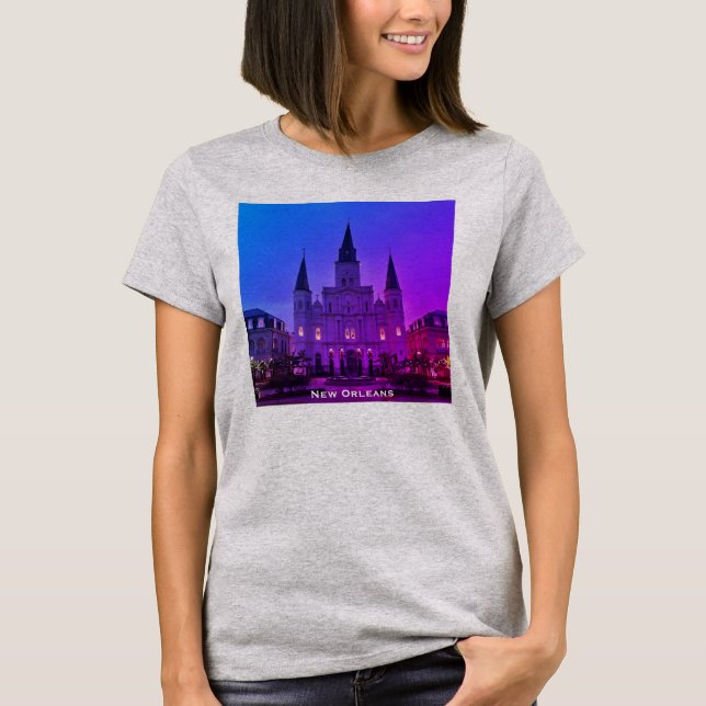 Camiseta Plaza Jackson, Nueva Orleans, Catedral de La Haya (Anverso)