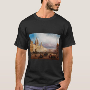 Camiseta Plaza Navona Mercado Roma 1850 Arte