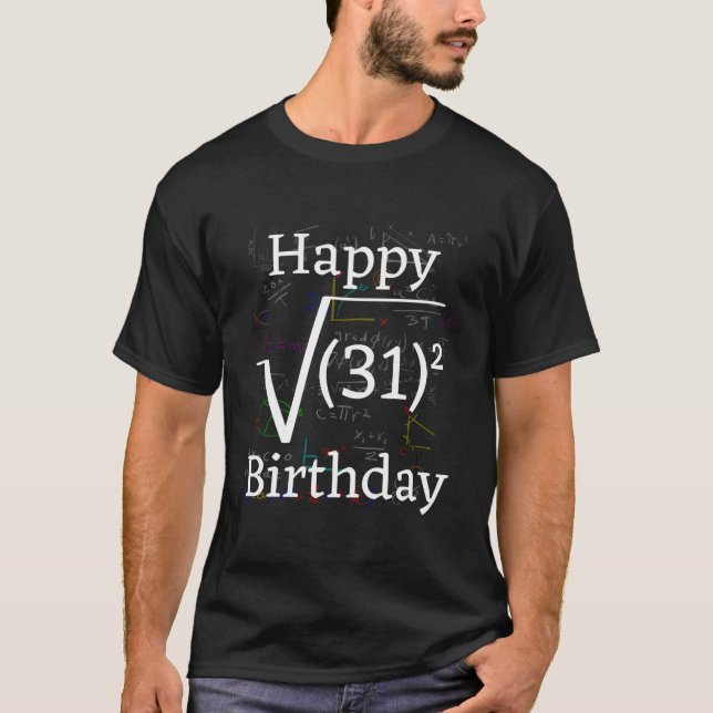 Camiseta Plaza Raíz de Math Feliz 31ª Celebración De Cumple (Anverso)