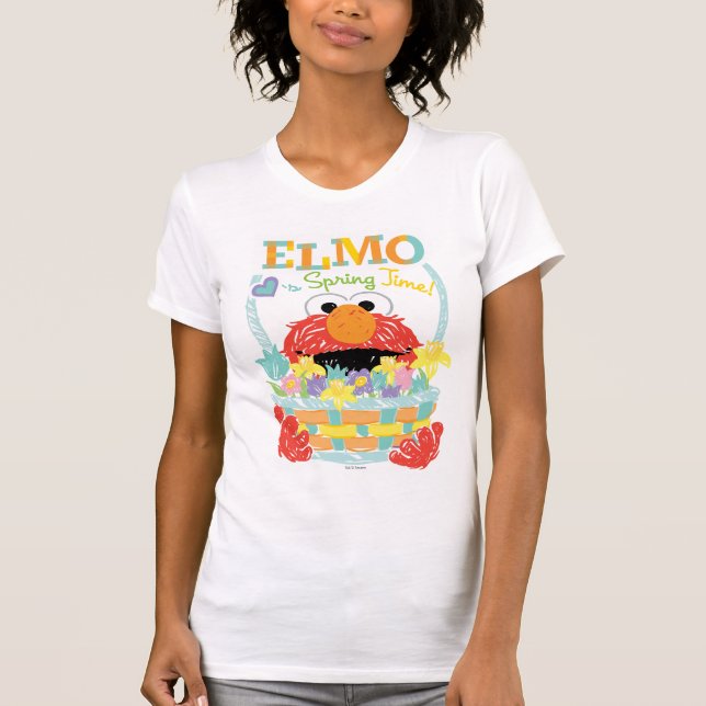 Camiseta Plaza Sésamo - Elmo | Hora de primavera (Anverso)