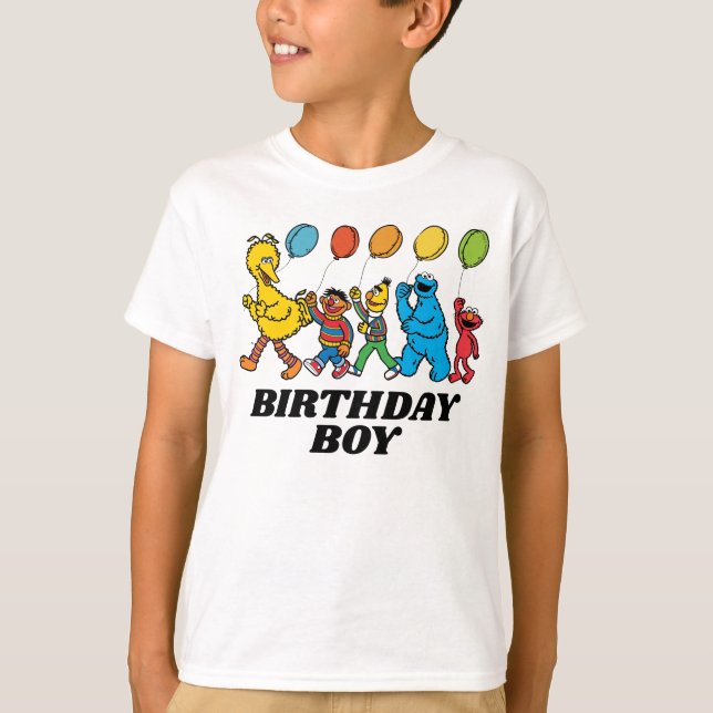 Camiseta Plaza Sésamo | Globos Fiestas (Anverso)
