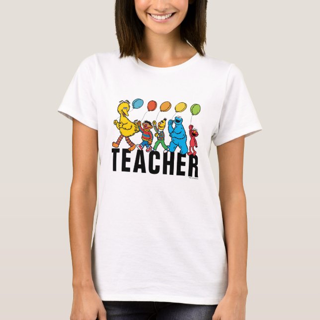 Camiseta Plaza Sésamo | Profesor de globos Fiestas (Anverso)