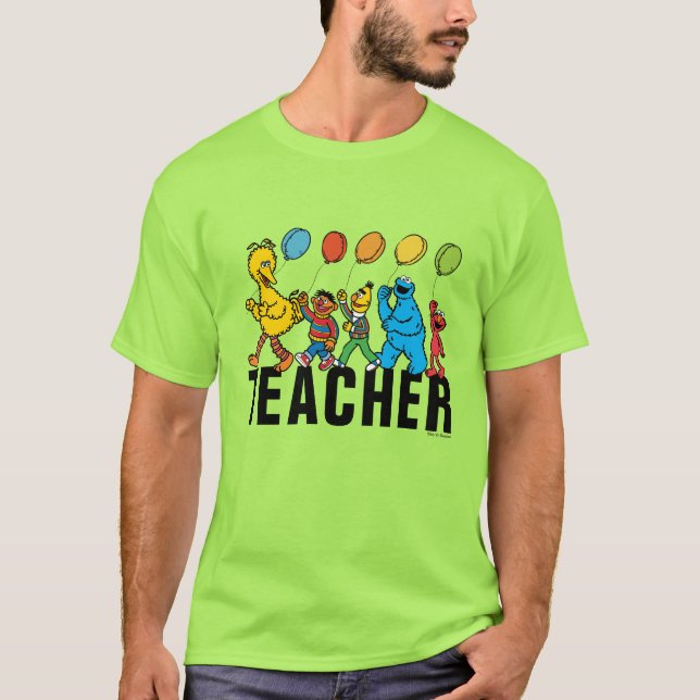 Camiseta Plaza Sésamo | Profesor de globos Fiestas (Anverso)