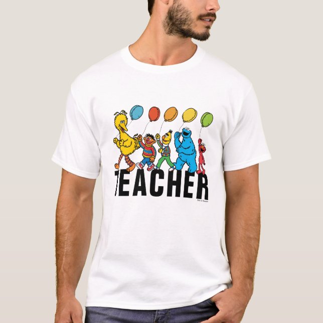 Camiseta Plaza Sésamo | Profesor de globos Fiestas (Anverso)