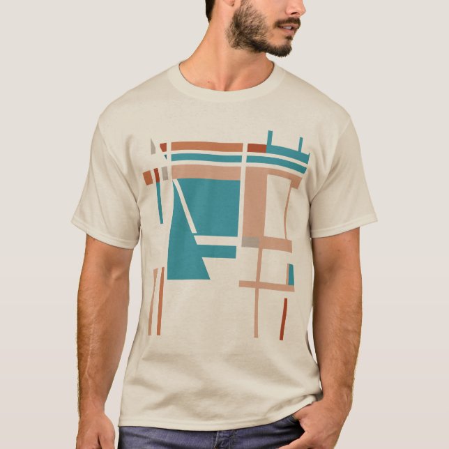 Camiseta Plazas inspiradas en el Taupe de Arroz Turquesa de (Anverso)