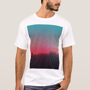 Camiseta Plazas urbanas digitales: Desenfoque futurista.