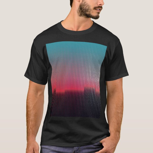 Camiseta Plazas urbanas digitales: Desenfoque futurista. (Anverso)