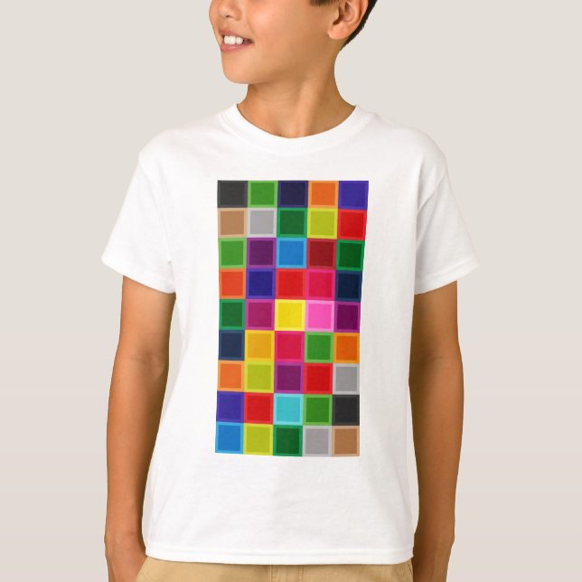 Camiseta Plazas y bandas multicolores Girly (Anverso)