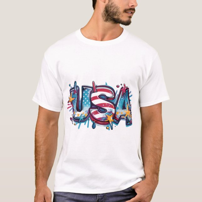 Camiseta ple & Clean  USA Classic Typography T-Shirt (Anverso)