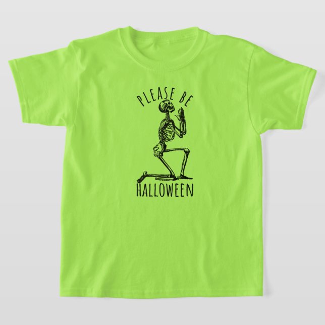 Camiseta Please Be Halloween Spooky Season Creepy Skeleton (Distribución)