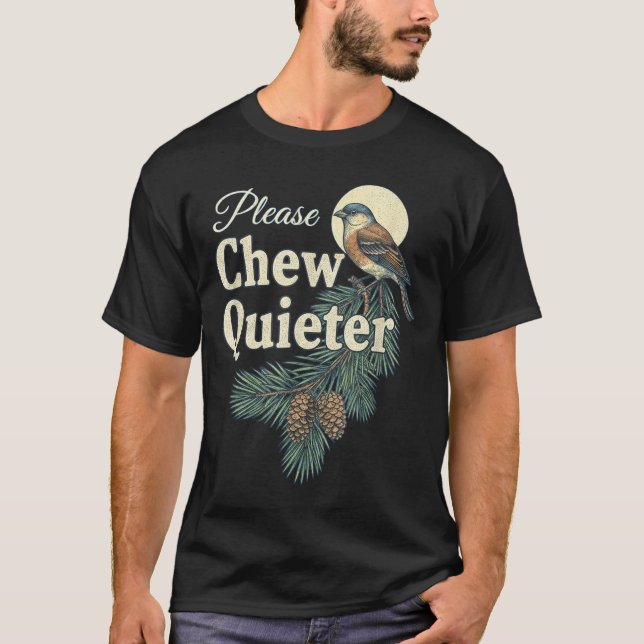 Camiseta Please Chew Quieter Christmas Funny Novelty  (Anverso)