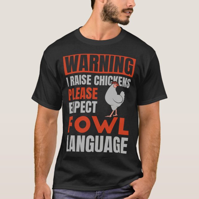 Camiseta Please Expect Fowl Language  for Chicken Dad (Anverso)