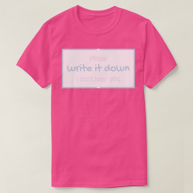 Camiseta Please write it down powder blue (Diseño del anverso)