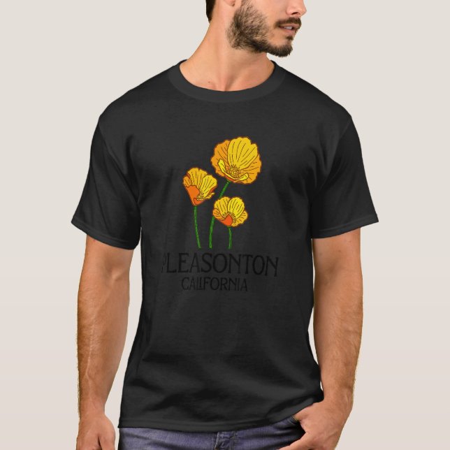 Camiseta Pleasonton California CA Poppy Flower State City V (Anverso)